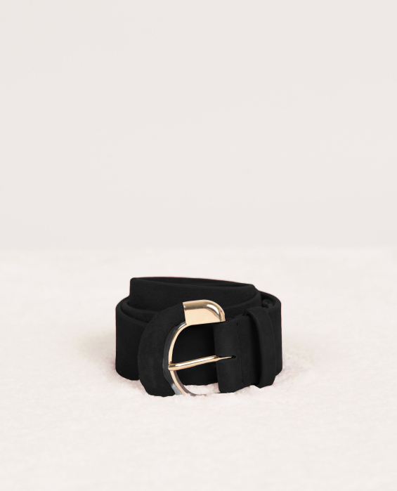 black suede leather belt for women