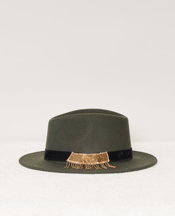 women's khaki felt hat