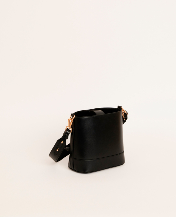 petit sac bandoulière en cuir noir pour femme