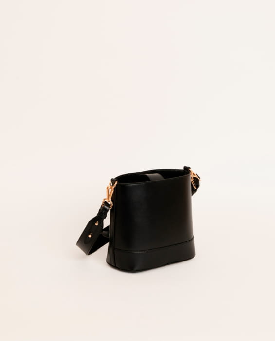 small black leather shoulder bag for women
