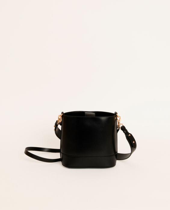 petit sac bandoulière en cuir noir pour femme