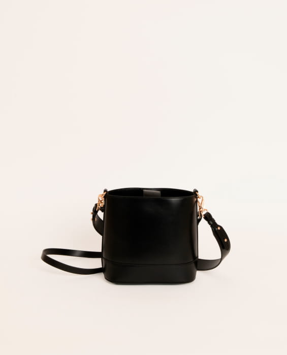 small black leather shoulder bag for women