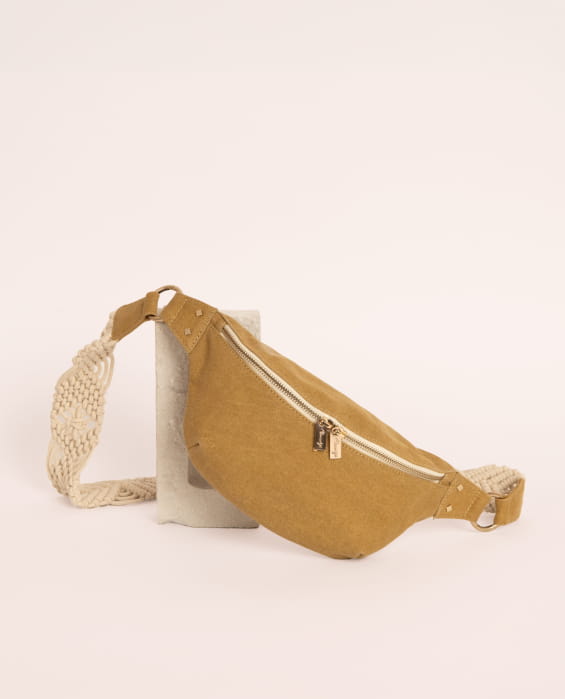 Ochre cotton belt bag for women