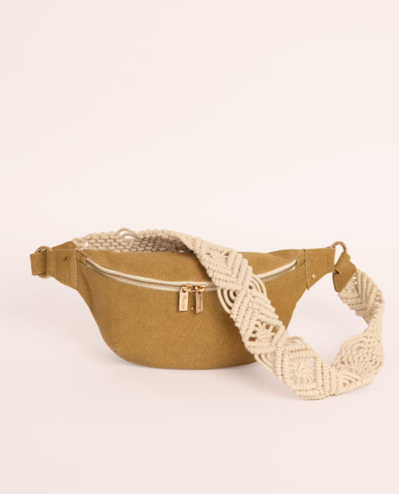 Ochre cotton belt bag for women
