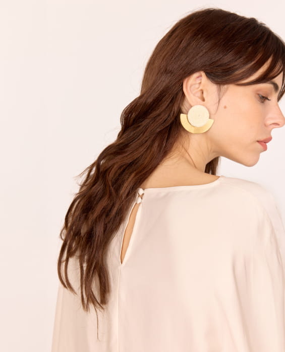boucles d'oreilles en raphia pour femme