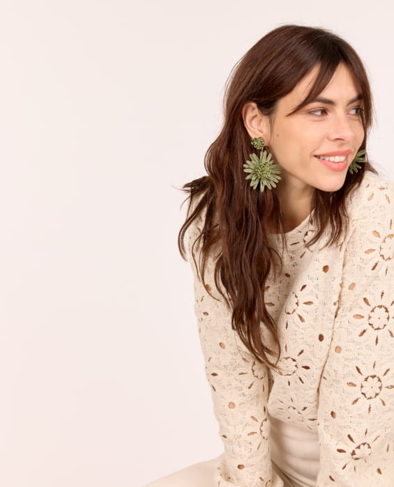 Raffia earrings for women