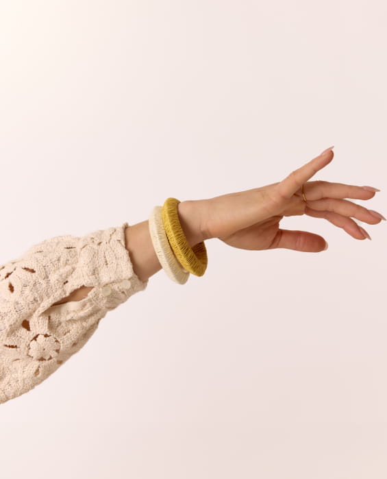 duo de bracelets en raphia pour femme