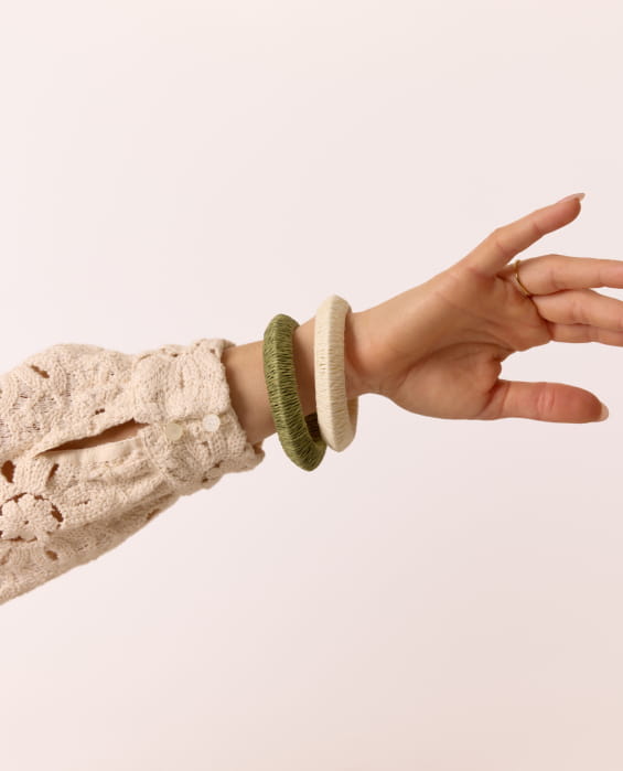 duo de bracelets en raphia pour femme