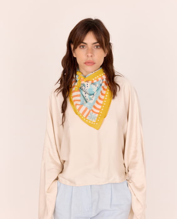 foulard en coton coloré pour femme