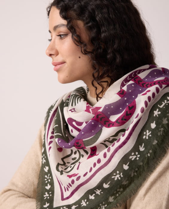 purple wool scarf for women