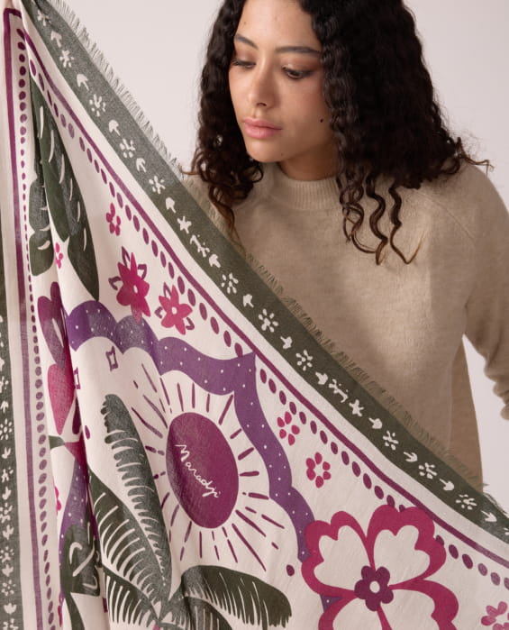 purple wool scarf for women