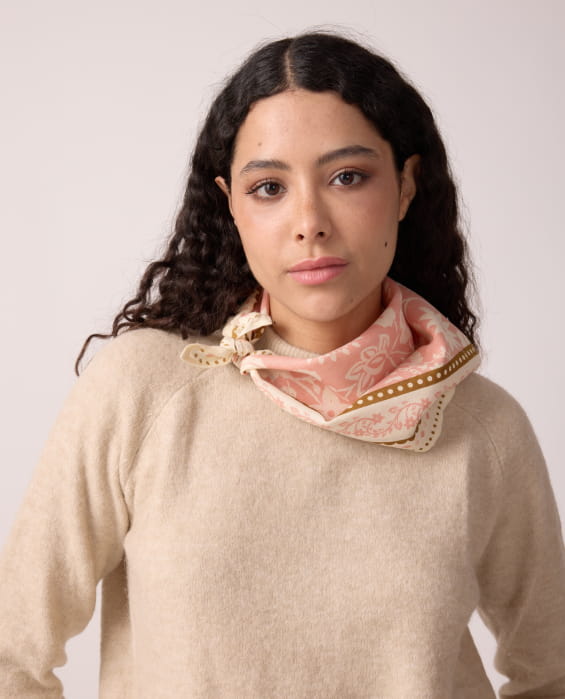 foulards bohème rose bonbon pour femme