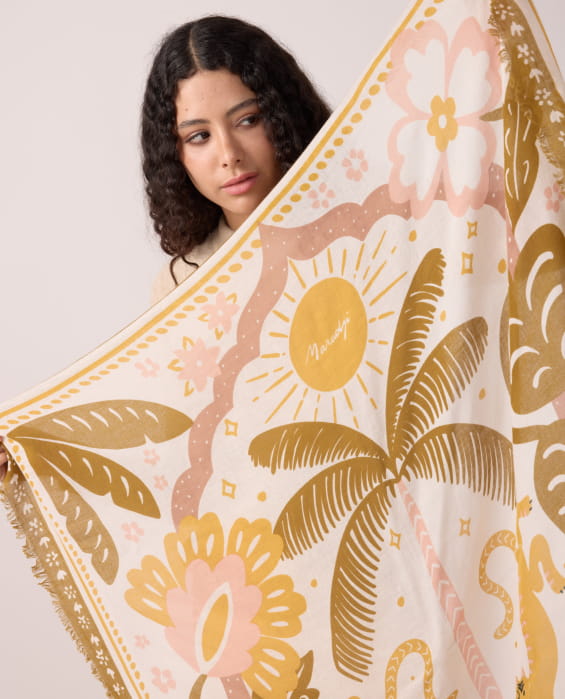 foulard en laine bronze pour femme