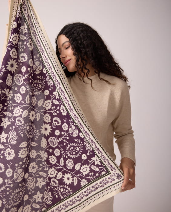 foulards bohème violet pour femme