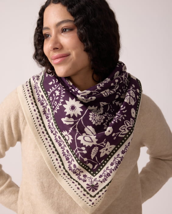 purple bohemian scarves for women