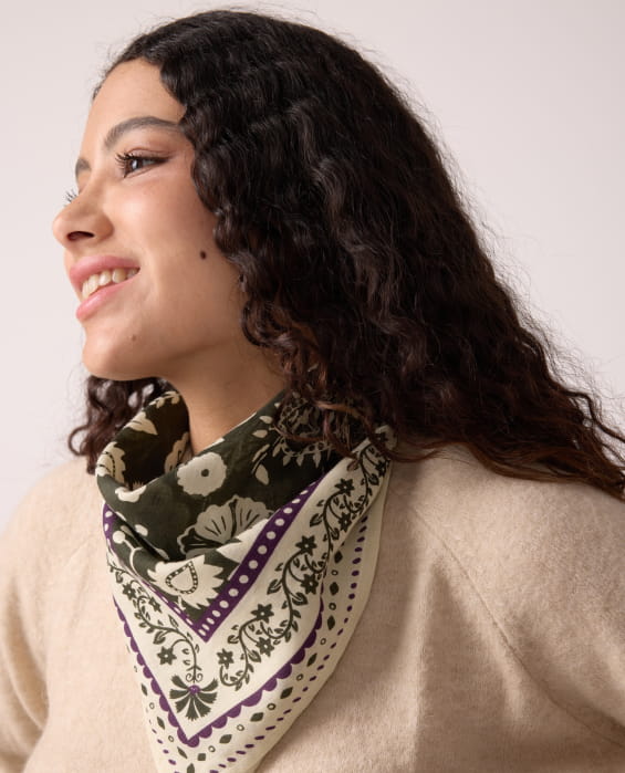 khaki bohemian scarves for women