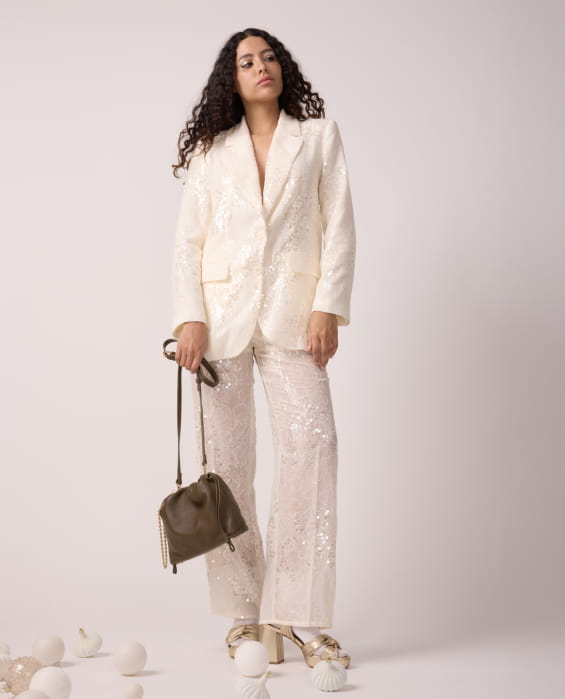 sac bourse en cuir bronze pour femme