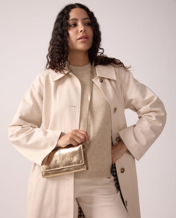 sac multi-usage en cuir doré cuivré pour femme