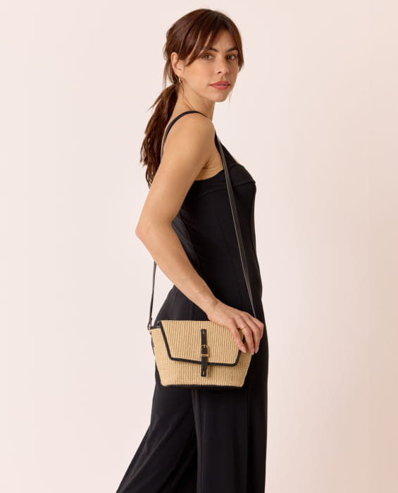 Natural woven jute bag for women