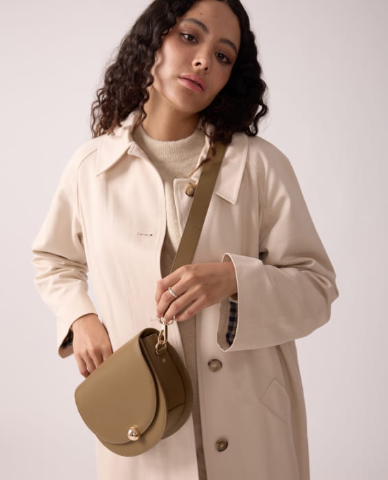 sac bandoulière en cuir bronze pour femme