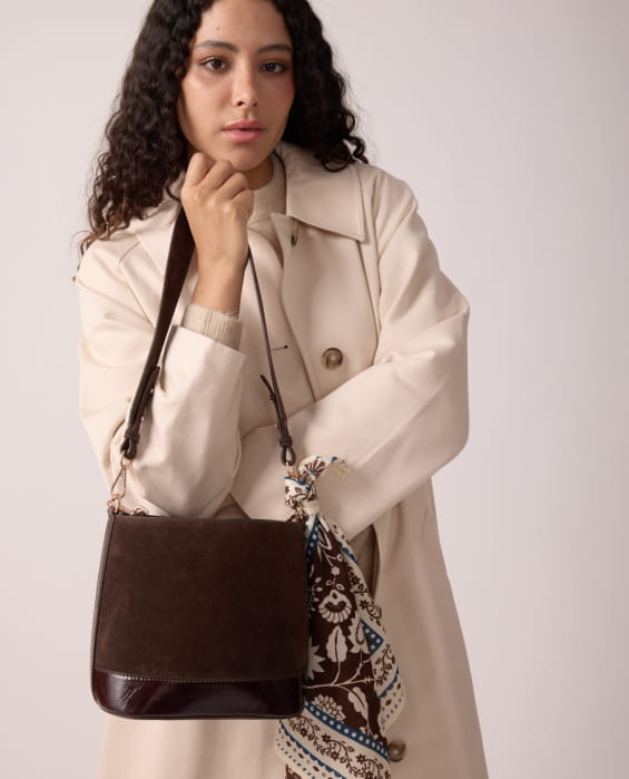 small brown leather shoulder bag for women