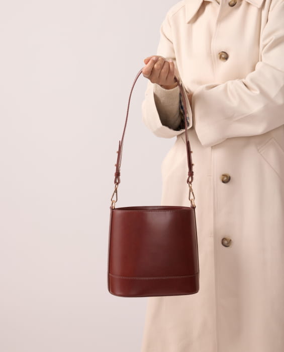 petit sac bandoulière en cuir cognac pour femme