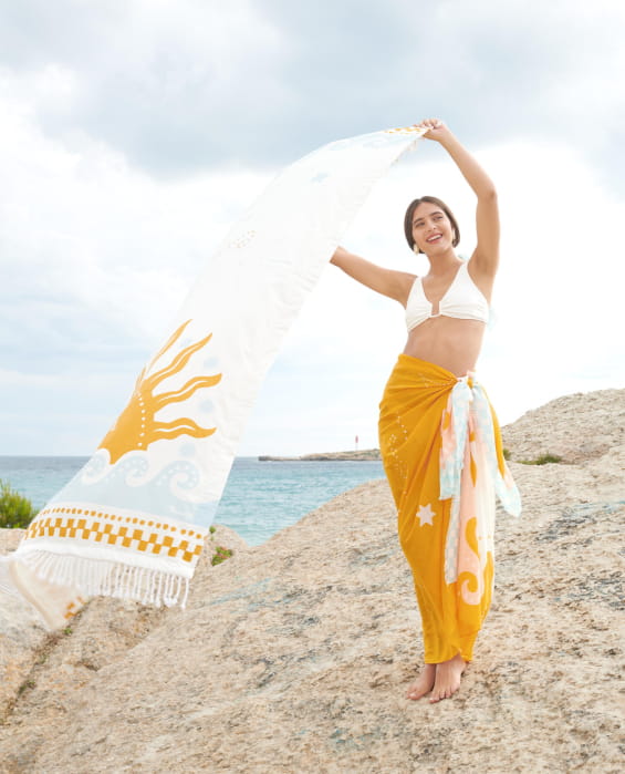 fouta pour la plage coloré