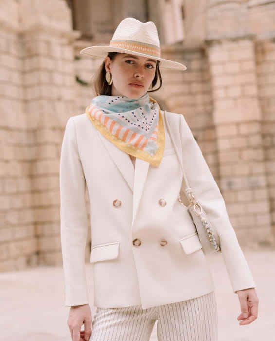 chapeau en paille ocre pour femme