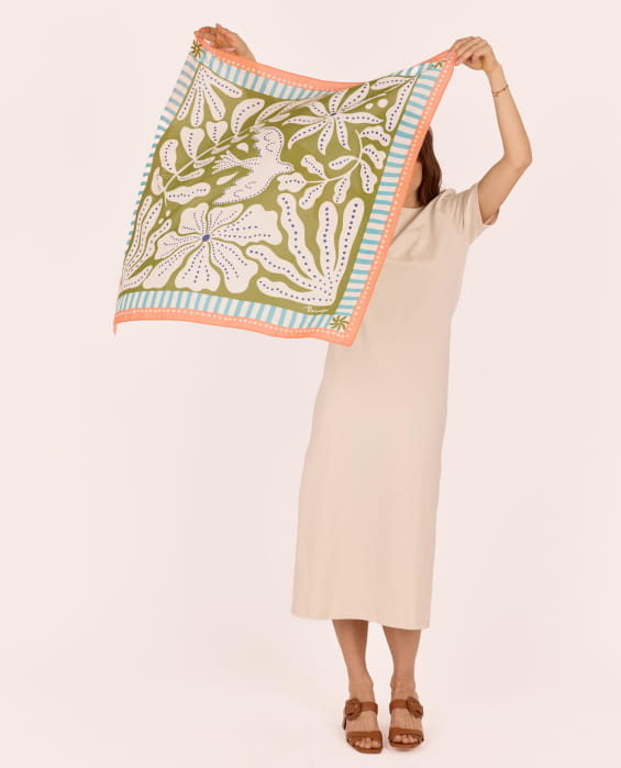 foulard en coton coloré pour femme