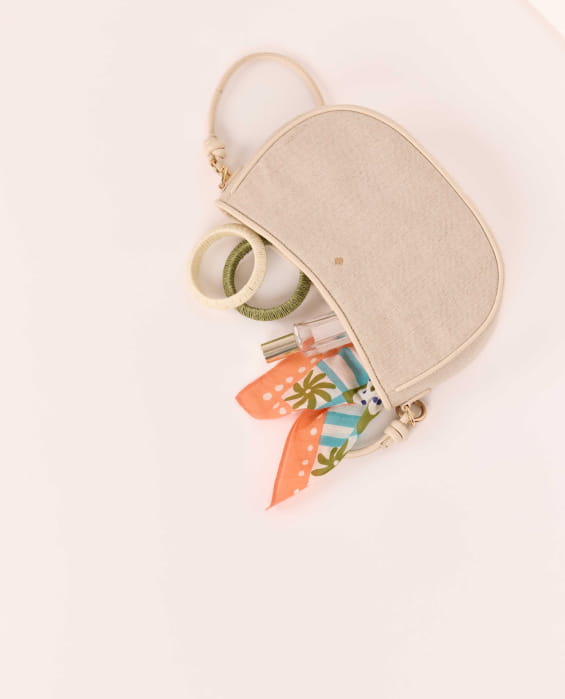 sac baguette en lin pour femme