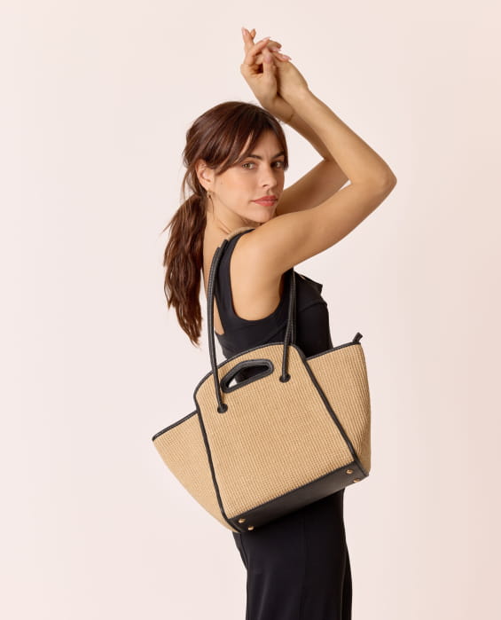sac en jute tressé naturel pour femme