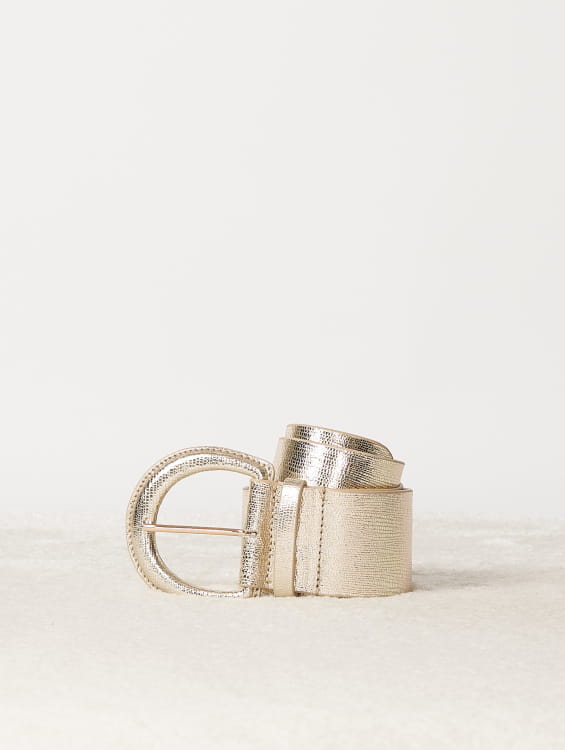 golden leather belt for women