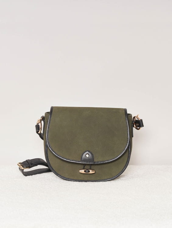 sac à main en cuir kaki pour femme