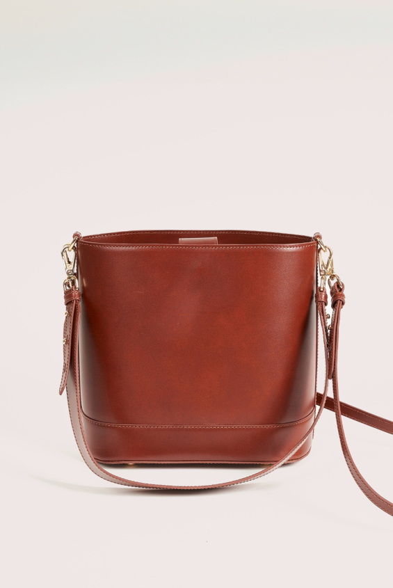 sac bandoulière en cuir cognac pour femme