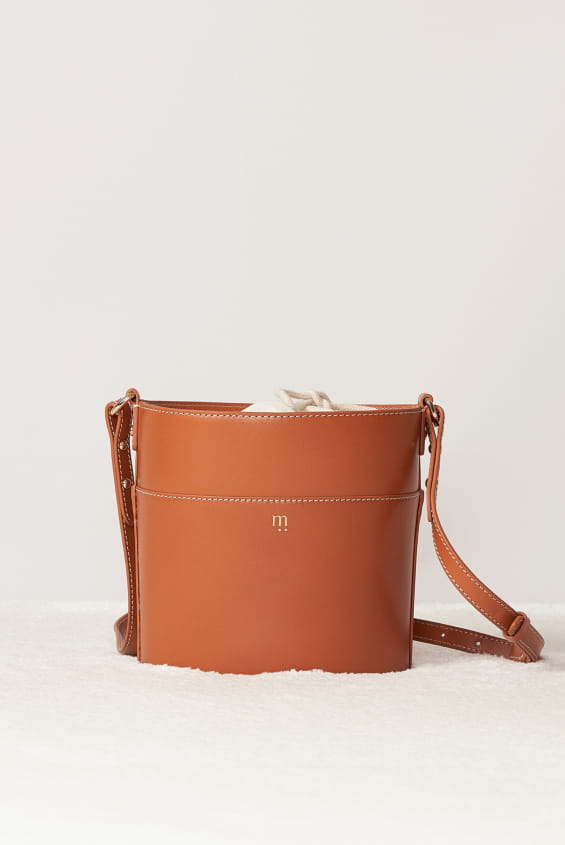 camel leather shoulder bag for women