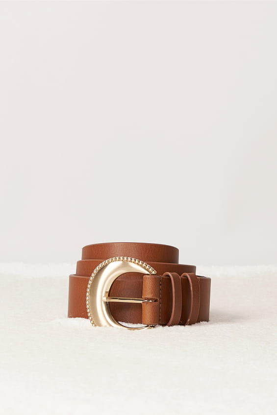 brown leather belt for women