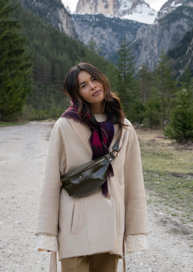 green leather bag for women