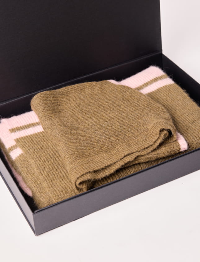 Christmas Gift Set - Khaki Scarf and Balaclava