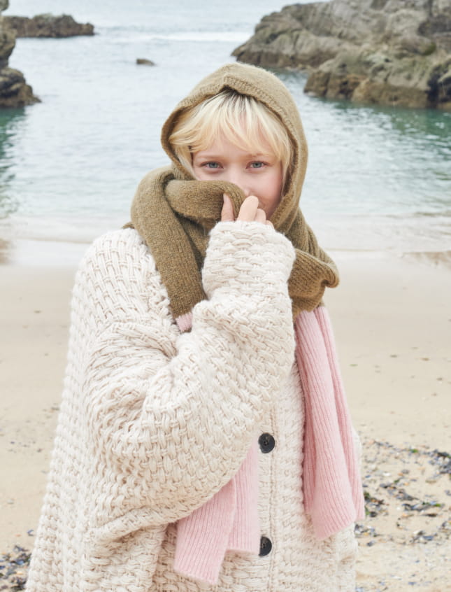 Scarf Frost Baby Pink & Khaki