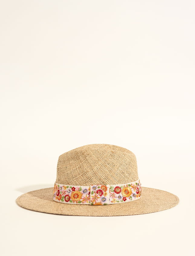 Sombrero Galon Indien Fleurs