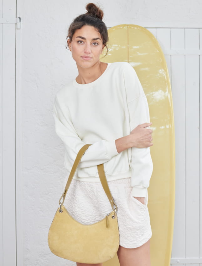 Cloe Lemon Suede