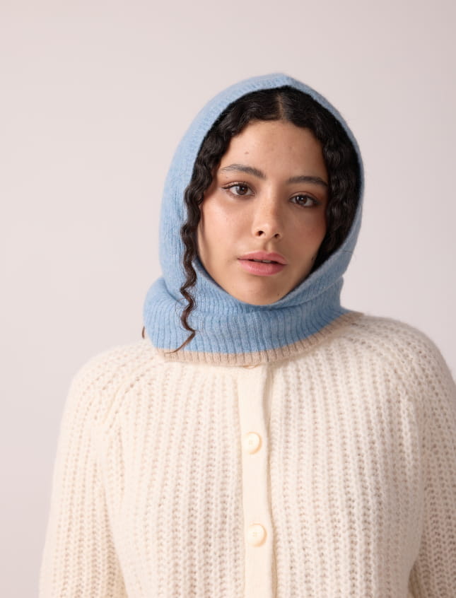 Hood Cozy Ice Blue & Chalk