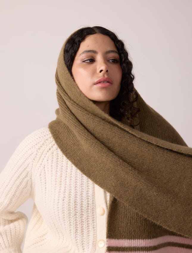 Scarf Frost Baby Pink & Khaki