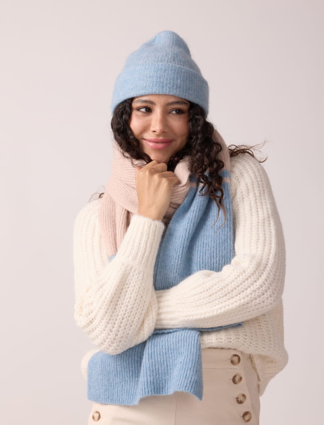 Scarf Frost Ice Blue & Chalk